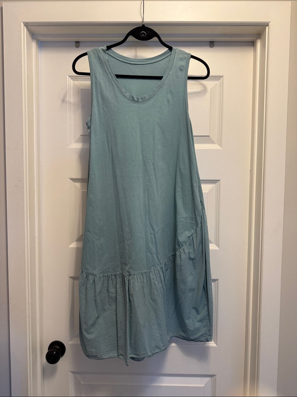 Light Blue Sleeveless Tiered Summer Dress